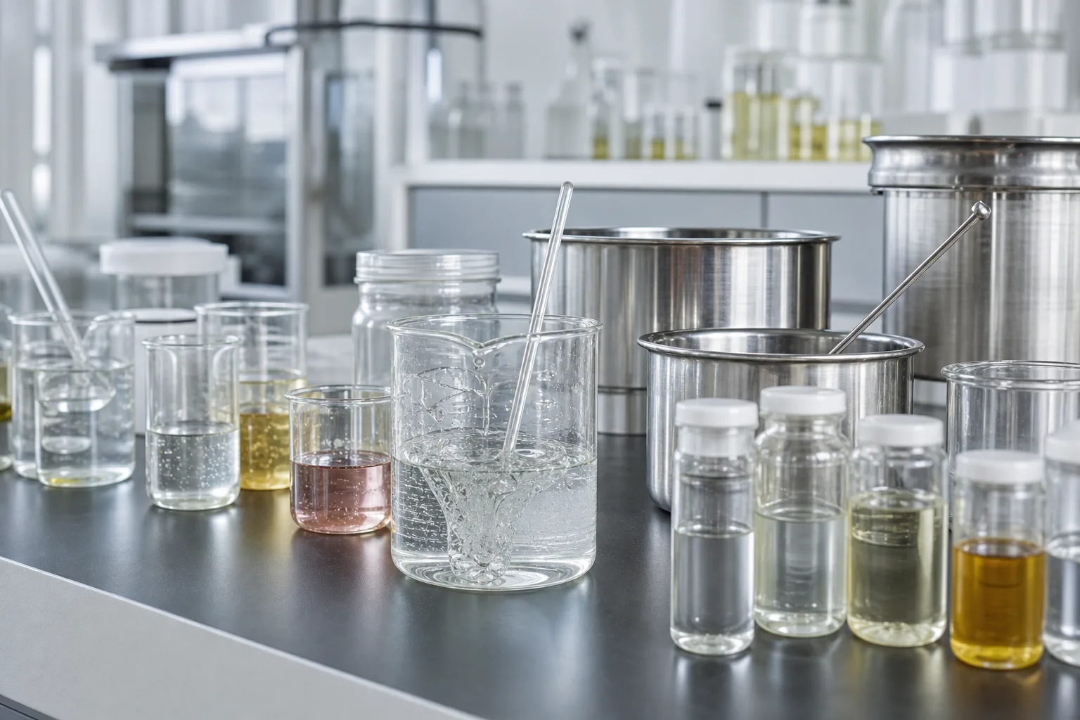 Industrial formulation samples in a laboratory